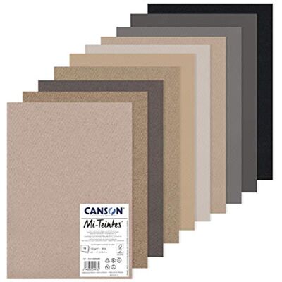 Canson MI-TEINTES A3 160G Grautöne, Packung 10 Blatt Canson MI-TEINTES A3 160G Grautöne, Packung 10 Blatt