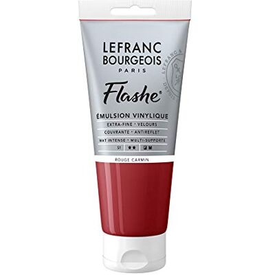 Lefranc Bourgeois 300493 Flashe Acrylfarbe & Vinylfarbe, hochpigmentiert, elastisch, lichtecht, alterungsbeständig, matt, für den Innen- & Außenbereich, 80ml Tube Karminrot Lefranc Bourgeois 300493 Flashe Acrylfarbe & Vinylfarbe, hochpigmentiert, elastisch, lichtecht, alterungsbeständig, matt, für den Innen- & Außenbereich, 80ml Tube Karminrot