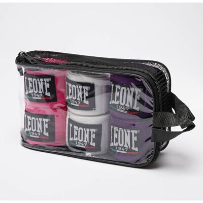 LEONE 1947 Boxbandagen Multipack, Pack x 3-AB705P Unisex – Erwachsene, Rosa-Weiß-Lila, 250 cm LEONE 1947 Boxbandagen Multipack, Pack x 3-AB705P Unisex – Erwachsene, Rosa-Weiß-Lila, 250 cm