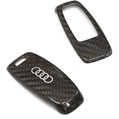 Audi 4M80712083Q0 Schlüsselblende Carbon Schlüsselcover Fernbedienung Blende, mit Ringe Logo, nur für Schlüssel 8Y0959754 und 4N0959754 Audi 4M80712083Q0 Schlüsselblende Carbon Schlüsselcover Fernbedienung Blende, mit Ringe Logo, nur für Schlüssel 8Y0959754 und 4N0959754
