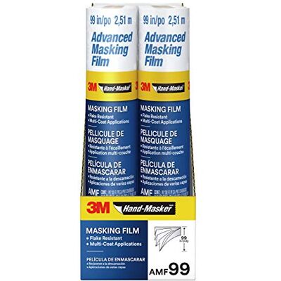 3M Hand-Masker Advanced AMF99-8C Abdeckfolie, 8 Rollen, 251,5 cm x 27,4 m, statische Haftung hält die Folie an Ort und Stelle, verhindert das Durchlaufen von Flüssigkeiten, abblätterfest, für den 3M Hand-Masker Advanced AMF99-8C Abdeckfolie, 8 Rollen, 251,5 cm x 27,4 m, statische Haftung hält die Folie an Ort und Stelle, verhindert das Durchlaufen von Flüssigkeiten, abblätterfest, für den