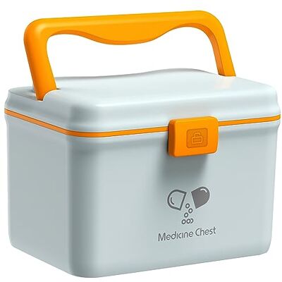 TUKA-i-AKUT 4,8L Medizinbox Zweilagig Portable mit Tragegriff, Medikamentenbox Hausapotheke Box Erste-Hilfe-Box Aufbewahrungsbox Tragbar, Multifunktionaler Medizinkoffer Outdoor Home, TKD6402 Blau TUKA-i-AKUT 4,8L Medizinbox Zweilagig Portable mit Tragegriff, Medikamentenbox Hausapotheke Box Erste-Hilfe-Box Aufbewahrungsbox Tragbar, Multifunktionaler Medizinkoffer Outdoor Home, TKD6402 Blau