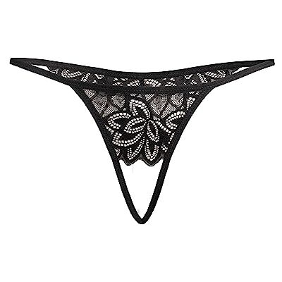Teyli Damen Ouvert Tanga mit Loch im Schritt Aus dehnbarer und eleganter Spitze mit ausdrucksstarkem Blumenmotiv Höschen mit Offenem Schritt Strings Damen Schwarz S/M Teyli Damen Ouvert Tanga mit Loch im Schritt Aus dehnbarer und eleganter Spitze mit ausdrucksstarkem Blumenmotiv Höschen mit Offenem Schritt Strings Damen Schwarz S/M