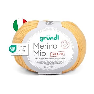 120 Gründl Wolle Merino Mio weiche Merinowolle zum Stricken und Häkeln Kuschelig und hautfreundlich 100% Schurwolle (Merino extrafein) 1 Knäuel 50 g / 125 m Nadelstärke 3-4 honiggelb 120 Gründl Wolle Merino Mio weiche Merinowolle zum Stricken und Häkeln Kuschelig und hautfreundlich 100% Schurwolle (Merino extrafein) 1 Knäuel 50 g / 125 m Nadelstärke 3-4 honiggelb