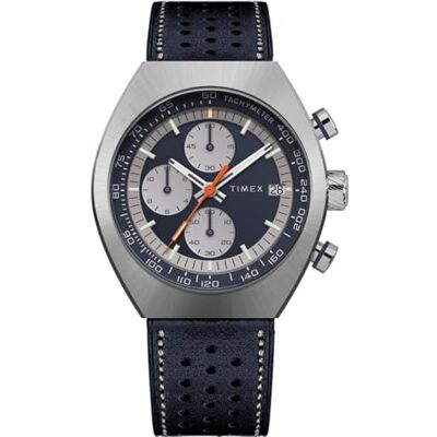 Timex Legacy TW2W93500 Orologio al quarzo da Uomo, 42 mm, cinturino in Pelle blu Con quadrante blu e cassa in Acciaio INOX Timex Legacy TW2W93500 Orologio al quarzo da Uomo, 42 mm, cinturino in Pelle blu Con quadrante blu e cassa in Acciaio INOX