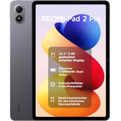 XIAOMI REDMI Pad 2 Pro, 6+128GB, 12,1" 2,5K 120Hz Display, Riesiger 12.000mAh (typ) Akku, 4nm Prozessor, Nahtlose Konnektivität, Graphitgrau XIAOMI REDMI Pad 2 Pro, 6+128GB, 12,1" 2,5K 120Hz Display, Riesiger 12.000mAh (typ) Akku, 4nm Prozessor, Nahtlose Konnektivität, Graphitgrau