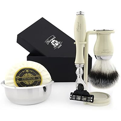 Haryali London Premium Shaving Kit Geschenk für Männer (Dreikanten-Kartusche Rasierer, Pinsel, Schüssel, Stand) Marken-Box Haryali London Premium Shaving Kit Geschenk für Männer (Dreikanten-Kartusche Rasierer, Pinsel, Schüssel, Stand) Marken-Box