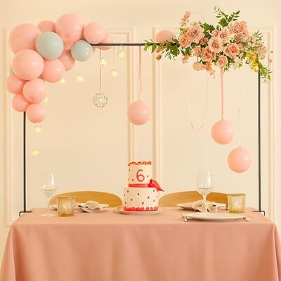 Relaxdays Tischbogen, ausziehbar, H: 78,5–118 cm, B: 107–265 cm, Metall, Geburtstag, Hochzeit, Dekostange Tisch, schwarz Relaxdays Tischbogen, ausziehbar, H: 78,5–118 cm, B: 107–265 cm, Metall, Geburtstag, Hochzeit, Dekostange Tisch, schwarz