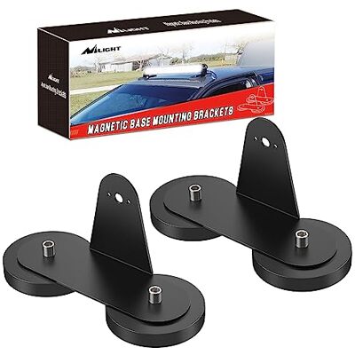 Nilight Magnetische Basis-LED-Lichtleisten-Halterungen, leistungsstarker Saugnapf-Halter für gerade, gebogene, seitlich montierte LED-Lichtleiste, Montage auf der Dachhaube, 2 Stück Nilight Magnetische Basis-LED-Lichtleisten-Halterungen, leistungsstarker Saugnapf-Halter für gerade, gebogene, seitlich montierte LED-Lichtleiste, Montage auf der Dachhaube, 2 Stück