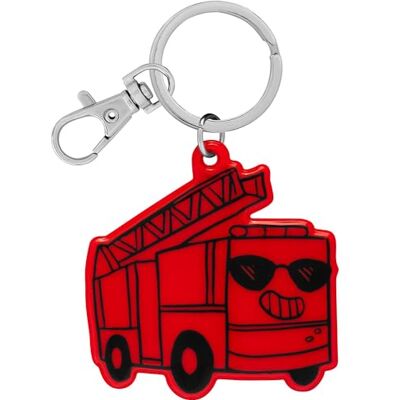 GRUSS & CO Reflektor neon Motiv "Feuerwehr" Anhänger mit Schlüsselring, und Karabiner Geschenk, Schulstart 70146 GRUSS & CO Reflektor neon Motiv "Feuerwehr" Anhänger mit Schlüsselring, und Karabiner Geschenk, Schulstart 70146