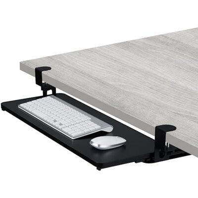 Relaxdays Tastaturablage, 65 x 24 cm, ausziehbar, klemmbar, ergonomisch, Tastatur Schublade Unterbau, modern, schwarz Relaxdays Tastaturablage, 65 x 24 cm, ausziehbar, klemmbar, ergonomisch, Tastatur Schublade Unterbau, modern, schwarz