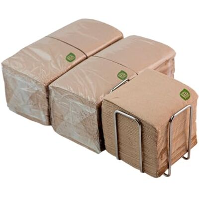 Hostelnovo Packung mit 300 Cocktail-Servietten aus Papier, 100% recycelbar und biologisch abbaubar, Tischserviettenhalter aus Edelstahl, umweltfreundliche Servietten, 10 x 10 cm, gefaltet. Hostelnovo Packung mit 300 Cocktail-Servietten aus Papier, 100% recycelbar und biologisch abbaubar, Tischserviettenhalter aus Edelstahl, umweltfreundliche Servietten, 10 x 10 cm, gefaltet.