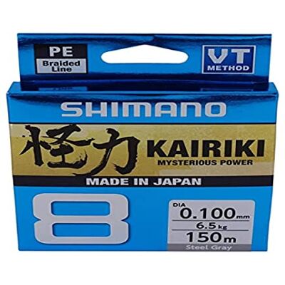 Shimano Kairiki 8, 150 Meter, Hellgrau, 0.130 mm/8.2 kg, Geflochtene Schnur, 59Wpla58R12 Shimano Kairiki 8, 150 Meter, Hellgrau, 0.130 mm/8.2 kg, Geflochtene Schnur, 59Wpla58R12