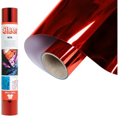 SISER Metall Rot Rot, 30cm x 0,5mt, thermotransferierbares Vinyl, Metall Effekt für die individuelle Gestaltung von Stoffen, Kleidung und Accessoires, Bastelartikel, leicht zu schneiden SISER Metall Rot Rot, 30cm x 0,5mt, thermotransferierbares Vinyl, Metall Effekt für die individuelle Gestaltung von Stoffen, Kleidung und Accessoires, Bastelartikel, leicht zu schneiden