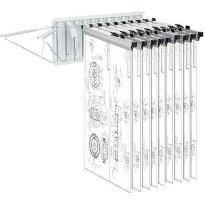 VEVOR Wandmontage-Lagerregal für Blaupausen, bietet Platz für bis zu 1200 Blaupausen, hängender Blaupausenhalter mit 12 Schwenkhalterungen, für 24, 30, 36 oder 42 Zoll Klemmen, 109 kg VEVOR Wandmontage-Lagerregal für Blaupausen, bietet Platz für bis zu 1200 Blaupausen, hängender Blaupausenhalter mit 12 Schwenkhalterungen, für 24, 30, 36 oder 42 Zoll Klemmen, 109 kg