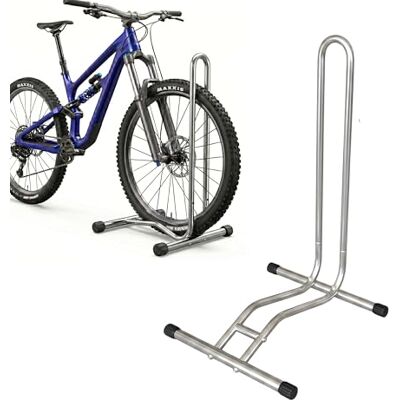 Relaxdays Fahrradständer, 29 Zoll, Reifenbreite bis 6,5 cm, Vorder- & Hinterrad, Boden, 1 Fahrrad, Radhalter, Silber Relaxdays Fahrradständer, 29 Zoll, Reifenbreite bis 6,5 cm, Vorder- & Hinterrad, Boden, 1 Fahrrad, Radhalter, Silber
