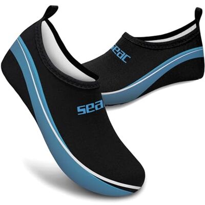 SEAC Smile, Wassersportschuhe, für Meer, Strand und Pool, rutschfeste, elastische Schuhe, schwarz, 44 EU SEAC Smile, Wassersportschuhe, für Meer, Strand und Pool, rutschfeste, elastische Schuhe, schwarz, 44 EU