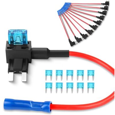 Nilight -Sicherungshalter, Kurzschlussicherungs-Tap-Adapter, Mini-ATM-APM-Flachsicherungshalter, 10 Stück Nilight -Sicherungshalter, Kurzschlussicherungs-Tap-Adapter, Mini-ATM-APM-Flachsicherungshalter, 10 Stück