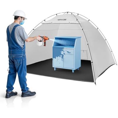 VEVOR tragbares Lackierkabinenzelt (295x292x202 cm Arbeitsbereich) Sprühfarbenzelt für Sprühmalerei, wasserfeste Farbkabine mit integriertem Boden & aufrollbarer Tür für Schränke Stühle Tische VEVOR tragbares Lackierkabinenzelt (295x292x202 cm Arbeitsbereich) Sprühfarbenzelt für Sprühmalerei, wasserfeste Farbkabine mit integriertem Boden & aufrollbarer Tür für Schränke Stühle Tische