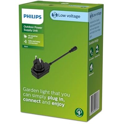 Philips Outdoor Niedervolt Netzteil EU 12W, 24V, IP67 wasserfest, schwarz Philips Outdoor Niedervolt Netzteil EU 12W, 24V, IP67 wasserfest, schwarz