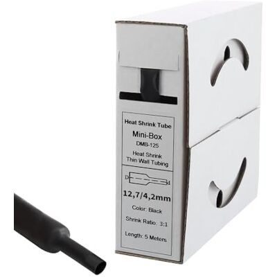 Offgridtec 10m Schrumpfschlauch mit Kleber 12 mm > 4 mm, 3:1 Schrumpfrate, Dual-Wand, Halogenfrei, Flammhemmend, Wasserdichte Kabelisolierung, Leicht zu Schneiden, Inklusive Spenderbox, Schwarz Offgridtec 10m Schrumpfschlauch mit Kleber 12 mm > 4 mm, 3:1 Schrumpfrate, Dual-Wand, Halogenfrei, Flammhemmend, Wasserdichte Kabelisolierung, Leicht zu Schneiden, Inklusive Spenderbox, Schwarz