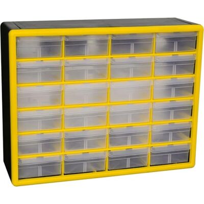 Akro-Mils Schubladenschrank aus Kunststoff mit 24 Schubladen für Garagenorganisation, Perlen-Organizer, Bausteine, Lehrer-Werkzeugkasten, Make-up-Organizer, 50,8 cm B x 15,2 cm T x 40,6 cm H, 10124 Akro-Mils Schubladenschrank aus Kunststoff mit 24 Schubladen für Garagenorganisation, Perlen-Organizer, Bausteine, Lehrer-Werkzeugkasten, Make-up-Organizer, 50,8 cm B x 15,2 cm T x 40,6 cm H, 10124