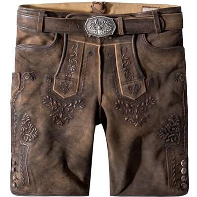 Stockerpoint Herren Lederhose Artur I Größe 44-60 I Bequeme Trachtenhose in edler Hirschoptik mit Gürtel I Aus 100% hochwertigem Wildbockleder I Perfekt für Trachten & Festlichkeiten Stockerpoint Herren Lederhose Artur I Größe 44-60 I Bequeme Trachtenhose in edler Hirschoptik mit Gürtel I Aus 100% hochwertigem Wildbockleder I Perfekt für Trachten & Festlichkeiten
