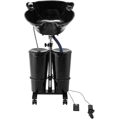 VEVOR Friseur Waschbecken, Haarwaschwanne mit elektrischer Pumpe, inkl. 2 Eimern, 2 Duschköpfen, Ablaufschlauch, höhen- und winkelverstellbarer Rückwärtswaschbecken für Friseursalon, schwarz VEVOR Friseur Waschbecken, Haarwaschwanne mit elektrischer Pumpe, inkl. 2 Eimern, 2 Duschköpfen, Ablaufschlauch, höhen- und winkelverstellbarer Rückwärtswaschbecken für Friseursalon, schwarz