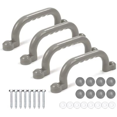 Relaxdays Klettergerüst Griffe, 4er Pack, je Haltegriff bis 100 kg, Spielturm & Hochbett, Griffmulden, Kunststoff, grau Relaxdays Klettergerüst Griffe, 4er Pack, je Haltegriff bis 100 kg, Spielturm & Hochbett, Griffmulden, Kunststoff, grau