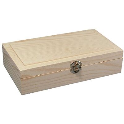 Rayher Holz Schatulle Rahmen, FSC Mix Credit, unbehandelt, mit Metall-Klappverschluss, Größe: 25 cm x 14 cm x 6 cm, 62296000, Beige Rayher Holz Schatulle Rahmen, FSC Mix Credit, unbehandelt, mit Metall-Klappverschluss, Größe: 25 cm x 14 cm x 6 cm, 62296000, Beige