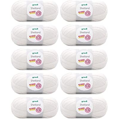 120 Gründl Wolle Shetland Dicke Wolle zum Häkeln und Stricken Winterwolle Weich und wärmend 80% Polyacryl, 20% Wolle 10 Knäuel 100 g / 170 m Nadelstärke 7-8 Weiß 120 Gründl Wolle Shetland Dicke Wolle zum Häkeln und Stricken Winterwolle Weich und wärmend 80% Polyacryl, 20% Wolle 10 Knäuel 100 g / 170 m Nadelstärke 7-8 Weiß