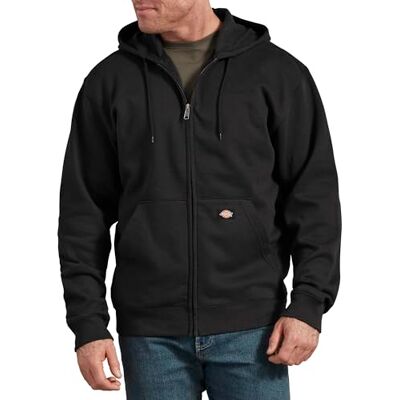 Dickies , Herren, Fleece-Kapuzenweste mit durchgehendem Reißverschluss, regular, Schwarz, L Dickies , Herren, Fleece-Kapuzenweste mit durchgehendem Reißverschluss, regular, Schwarz, L