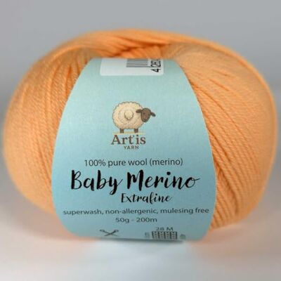 MARUSSIA Baby Merino Extrafine Art'is Yarn 100% Wolle Mulesing-frei & Superwash (50g / 200m) (225 lachs) MARUSSIA Baby Merino Extrafine Art'is Yarn 100% Wolle Mulesing-frei & Superwash (50g / 200m) (225 lachs)