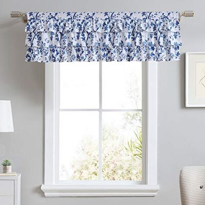 Laura Ashley Home Volant aus Baumwolle, stilvolle und leichte Fensterdekoration für Heimdekoration (Elise Blue, 127 x 45,7 cm) Laura Ashley Home Volant aus Baumwolle, stilvolle und leichte Fensterdekoration für Heimdekoration (Elise Blue, 127 x 45,7 cm)