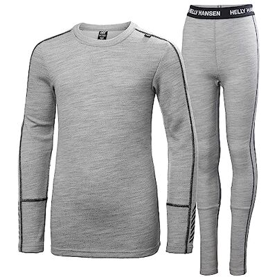 Hansen Junior Unisex Jr Lifa Merino Midweight Set, Grau-Melange, 14 Hansen Junior Unisex Jr Lifa Merino Midweight Set, Grau-Melange, 14
