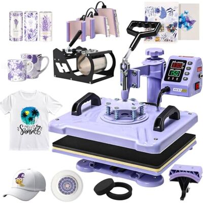AKEYDIY Transferpresse 38x30cm, 8-in-1- Professionelle Multifunktionale Heißpresse it Aufsatz für Beche, 360° schwenkbare, Sublimationsmaschine DIY für T-Shirts, Mützen, Becher, Tassen und Teller AKEYDIY Transferpresse 38x30cm, 8-in-1- Professionelle Multifunktionale Heißpresse it Aufsatz für Beche, 360° schwenkbare, Sublimationsmaschine DIY für T-Shirts, Mützen, Becher, Tassen und Teller