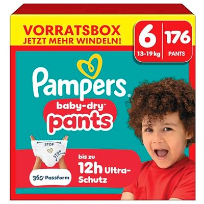 Pampers Baby-Dry Pants Größe 6, 176 Stück, 13-19 kg, 360° auslaufsichere Passform für Tag und Nacht Pampers Baby-Dry Pants Größe 6, 176 Stück, 13-19 kg, 360° auslaufsichere Passform für Tag und Nacht