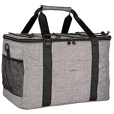 Amazon Basics Reusable Insulated Soft Cooler Bag, 50 Can Capacity, Gray Amazon Basics Reusable Insulated Soft Cooler Bag, 50 Can Capacity, Gray