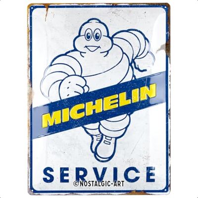 ART Retro Blechschild, 30 x 40 cm, Michelin – Service – Geschenk-Idee für Motor-Fans, Original Lizenzprodukt (OLP), aus Metall, Vintage Design, Blechschilder Sprüche, Reifen-Deko ART Retro Blechschild, 30 x 40 cm, Michelin – Service – Geschenk-Idee für Motor-Fans, Original Lizenzprodukt (OLP), aus Metall, Vintage Design, Blechschilder Sprüche, Reifen-Deko