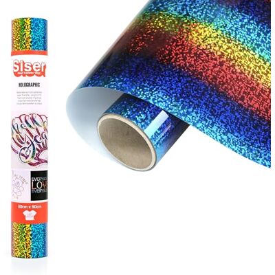 SISER Holographic Multi, 30cm x 0,5m Thermotransfer-Vinyl Reflective Glitter für die individuelle Gestaltung von Stoffen, Kleidung und Accessoires, Bastelartikel, leicht zu schneiden SISER Holographic Multi, 30cm x 0,5m Thermotransfer-Vinyl Reflective Glitter für die individuelle Gestaltung von Stoffen, Kleidung und Accessoires, Bastelartikel, leicht zu schneiden