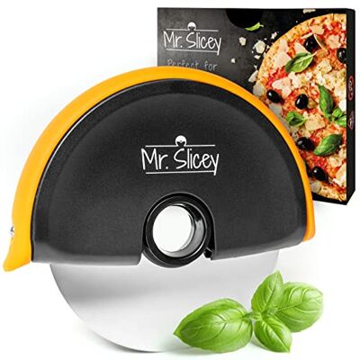 Helperfect Pizzaschneider Mr. Slicey Perfekte Scheiben jedes Mal Extra leichtes Schneiden Mühelose Anwendung Pizzacutter mit Scharfer Edelstahl Klinge + Sicherheits-Gummilippe Pizzaroller Helperfect Pizzaschneider Mr. Slicey Perfekte Scheiben jedes Mal Extra leichtes Schneiden Mühelose Anwendung Pizzacutter mit Scharfer Edelstahl Klinge + Sicherheits-Gummilippe Pizzaroller