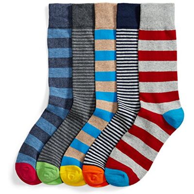 Amazon Essentials Herren Bequeme Gemusterte Anzugsocken, 5 Paar, Ministreifen/Streifen, 41-45 Amazon Essentials Herren Bequeme Gemusterte Anzugsocken, 5 Paar, Ministreifen/Streifen, 41-45