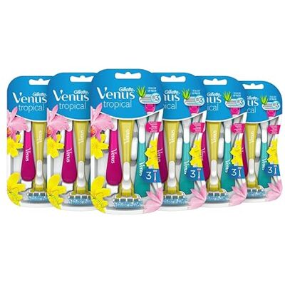 Gillette Venus Tropical Einweg-Haarentferner, für Damen, 3 x 18 Stück Gillette Venus Tropical Einweg-Haarentferner, für Damen, 3 x 18 Stück