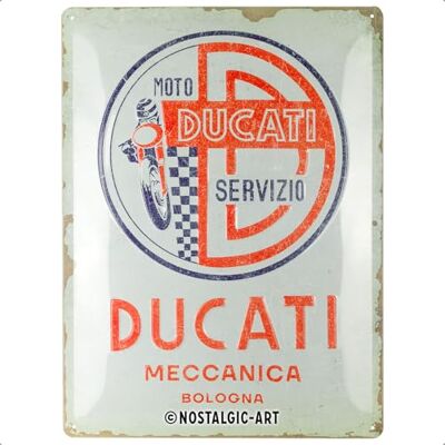 ART Retro Blechschild, 30 x 40 cm, Ducati – Moto Servizio Meccanica – Geschenk-Idee für Biker, Original Lizenzprodukt (OLP), aus Metall, Vintage Design, Blechschilder Sprüche ART Retro Blechschild, 30 x 40 cm, Ducati – Moto Servizio Meccanica – Geschenk-Idee für Biker, Original Lizenzprodukt (OLP), aus Metall, Vintage Design, Blechschilder Sprüche