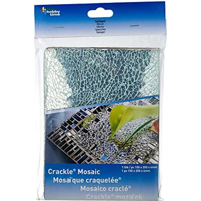 GLOREX Crackle Mosaic Platte, Glas, Spiegel, 15 x 0.4 x 20 cm GLOREX Crackle Mosaic Platte, Glas, Spiegel, 15 x 0.4 x 20 cm