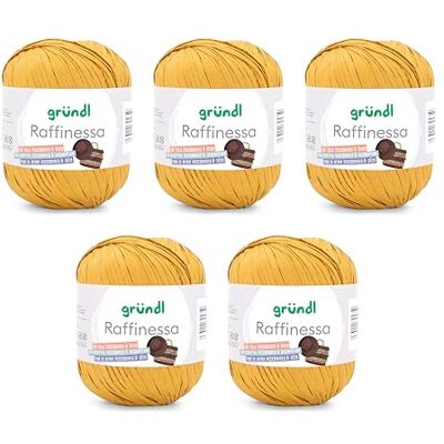 Gründl Raffinessa Papiergarn Raffiabast Papierschnur aus 100% Viskose zum Korbflechten 5 x 100 g / 120 m Gelb Gründl Raffinessa Papiergarn Raffiabast Papierschnur aus 100% Viskose zum Korbflechten 5 x 100 g / 120 m Gelb