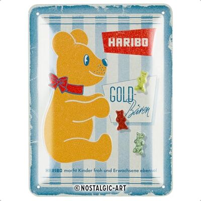 ART Retro Blechschild, 15 x 20 cm, HARIBO – Vintage GOLD-Bären – Geschenk-Idee für Naschkatzen, Original Lizenzprodukt (OLP), aus Metall, Vintage Design, Blechschilder Sprüche ART Retro Blechschild, 15 x 20 cm, HARIBO – Vintage GOLD-Bären – Geschenk-Idee für Naschkatzen, Original Lizenzprodukt (OLP), aus Metall, Vintage Design, Blechschilder Sprüche