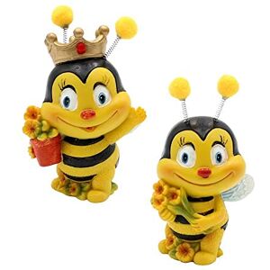 Dekohelden24 Dekofiguren Bienenpaar mit Blumen, 2er Set, Gartendeko, Polyresin, Größe: L/B/H ca. 5 x 5 x 9 cm Dekohelden24 Dekofiguren Bienenpaar mit Blumen, 2er Set, Gartendeko, Polyresin, Größe: L/B/H ca. 5 x 5 x 9 cm