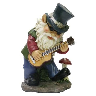 Natures Mark Nature's Mark Rock n Roll Zwerg in Einer Band spielt Gitarre Harz Statue Figur Haus Garten dekorative Akzentdekoration (22,9 cm H) Natures Mark Nature's Mark Rock n Roll Zwerg in Einer Band spielt Gitarre Harz Statue Figur Haus Garten dekorative Akzentdekoration (22,9 cm H)