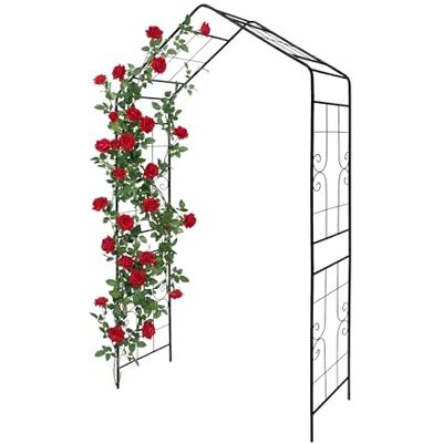 Relaxdays Rosenbogen, Metall, Torbogen Garten, HxBxT: 240 x 143 x 43 cm, Stabiler Rankbogen für Kletterpflanzen, schwarz Relaxdays Rosenbogen, Metall, Torbogen Garten, HxBxT: 240 x 143 x 43 cm, Stabiler Rankbogen für Kletterpflanzen, schwarz